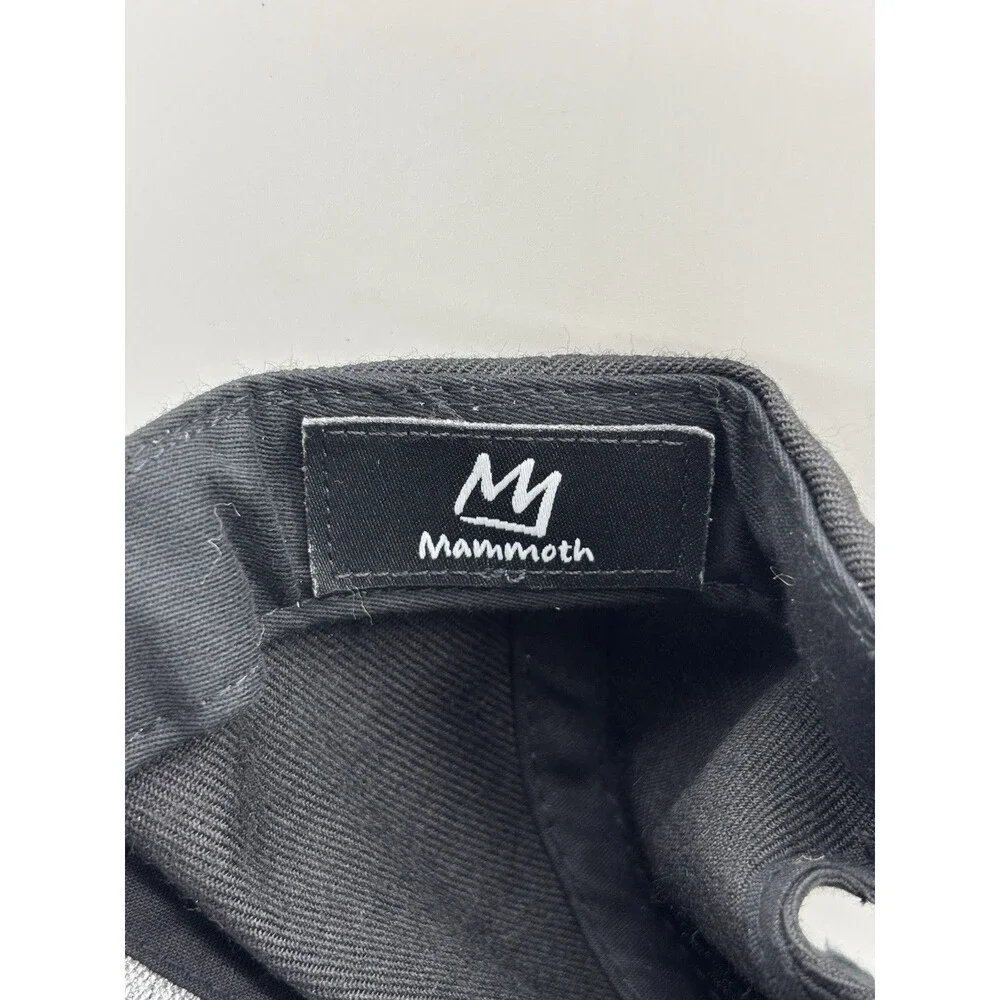 Mammoth Mountain Hat Black Tonal Embroidered Crown Logo Ski